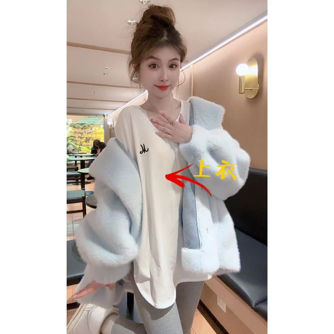 【月月专享】时光旅人 U领T恤中长款宽松显瘦上衣XXJ-YG00932