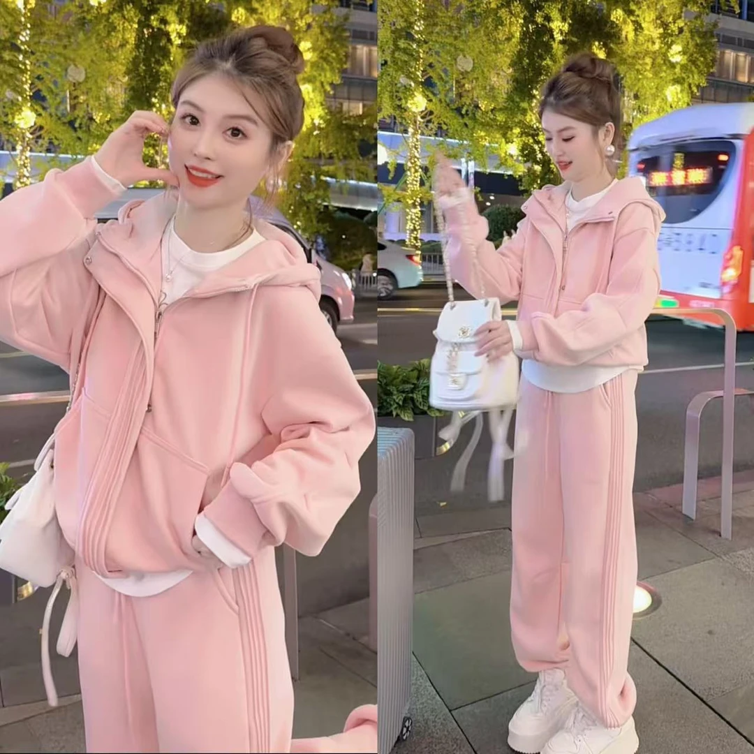 【月月专享】《热恋岛屿》韩版时尚连帽卫衣＋卫裤套装 XXJ-YG00588