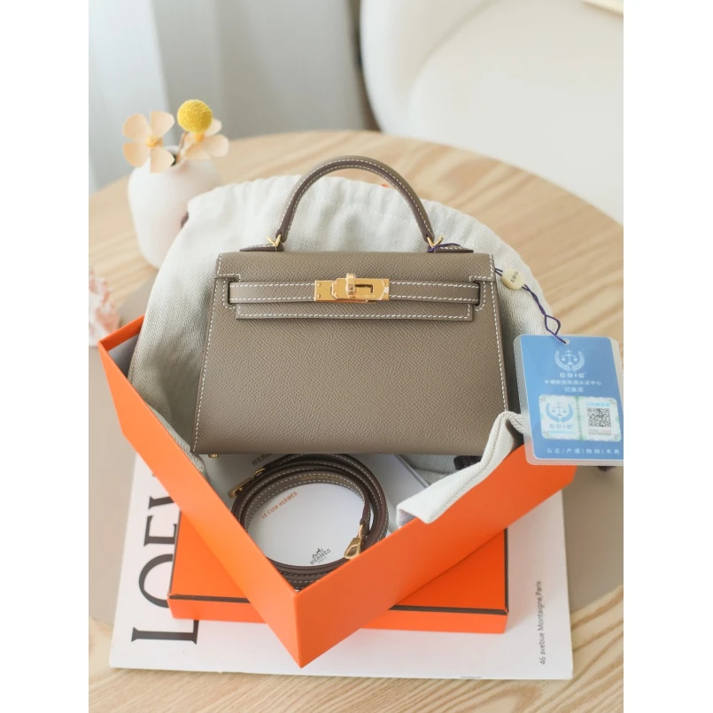 全新未使用 Hermes/爱马仕 二代18 Z刻 外缝 EP皮 大象灰金扣时尚