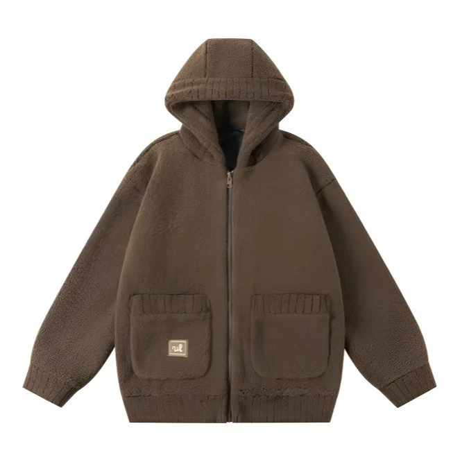 双面颗粒绒加绒防寒保暖羽绒服连帽外套情侣百搭休闲61082