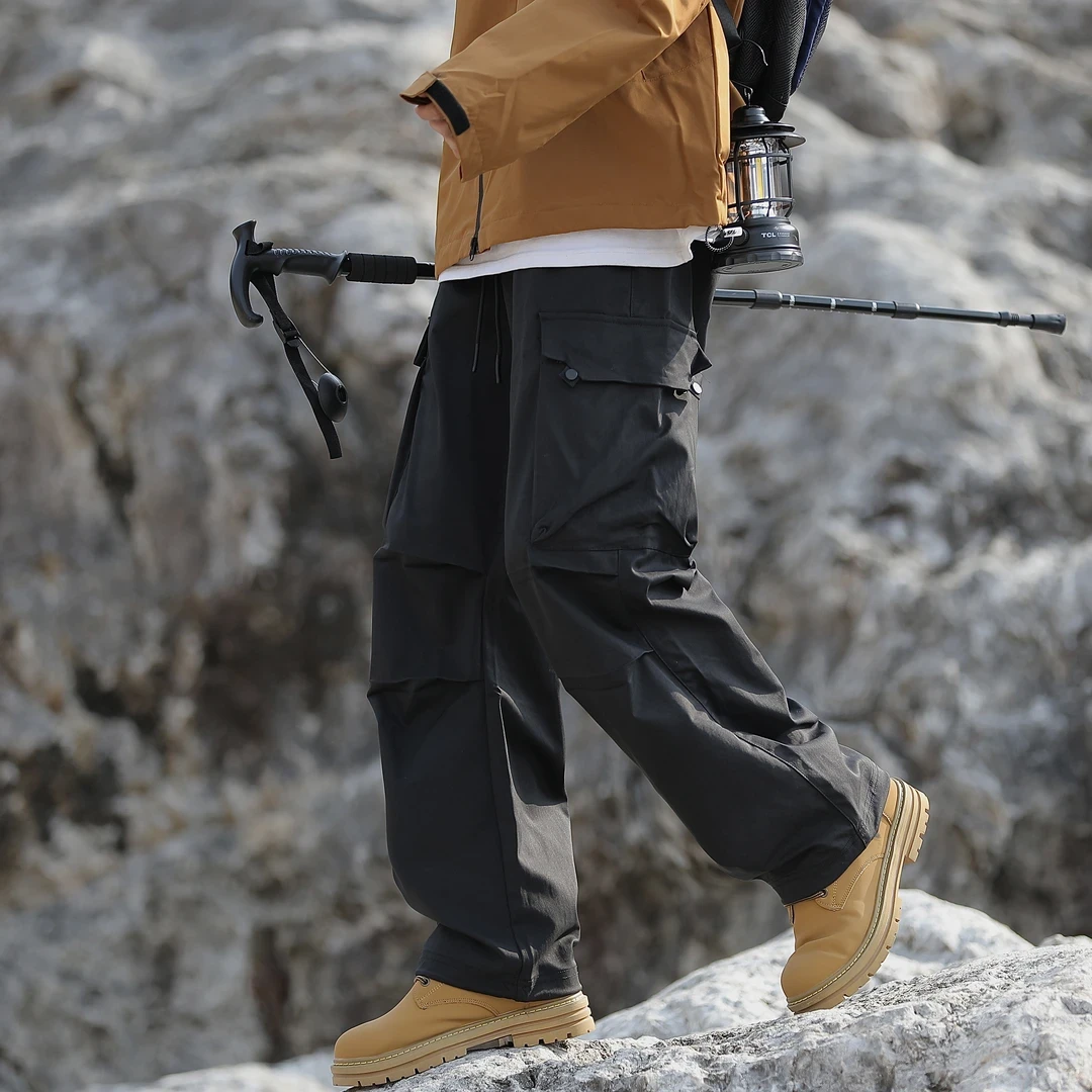 裤子休闲裤户外工装裤宽松长裤多口袋男士防水冬季防风21068-1-1