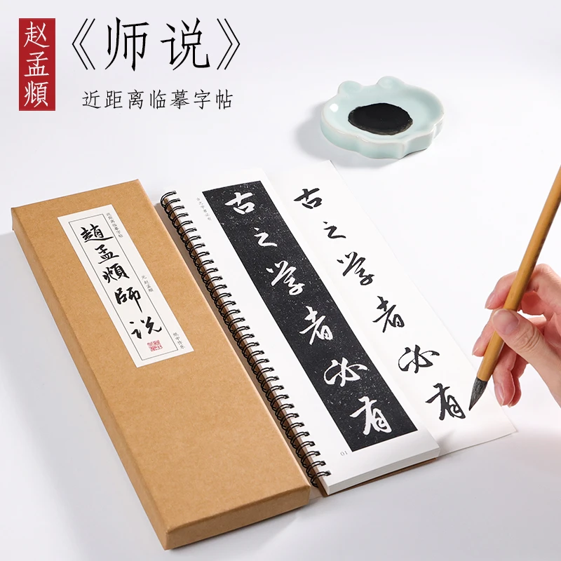 元 赵孟俯 行书《师说》行书字帖赵孟頫毛笔临摹书法近距离对临字帖