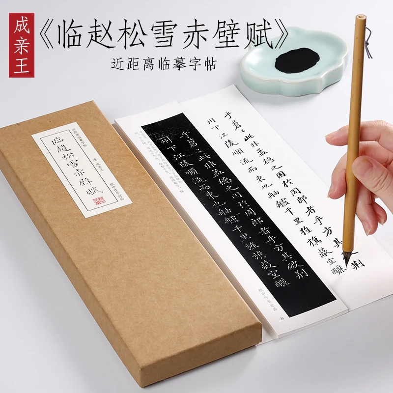 清代 成亲王永瑆 《临赵松雪赤壁赋》 楷书法毛笔字帖近距离字卡