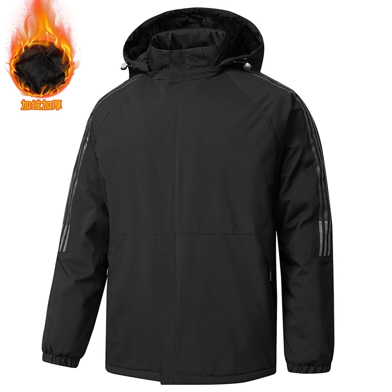 新款潮流男长款棉服运动