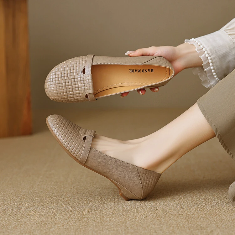 2.5cm 通勤简约风舒适百搭软底浅口单鞋秋季法式气质时尚休闲单鞋