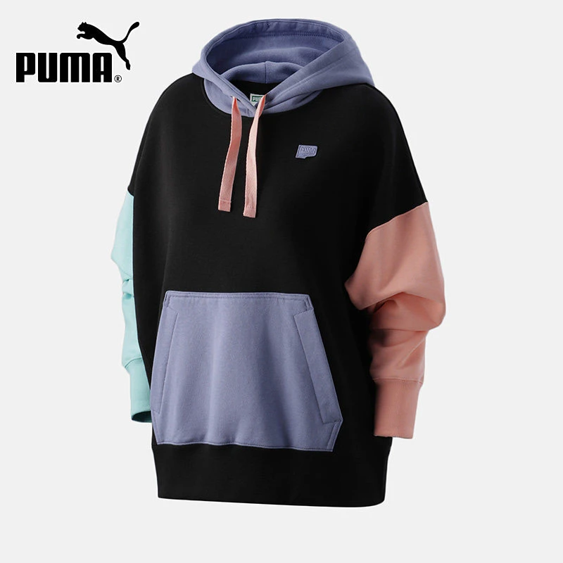 PUMA彪马 女子针织拼接撞色连帽休闲运动套头衫卫衣 531439