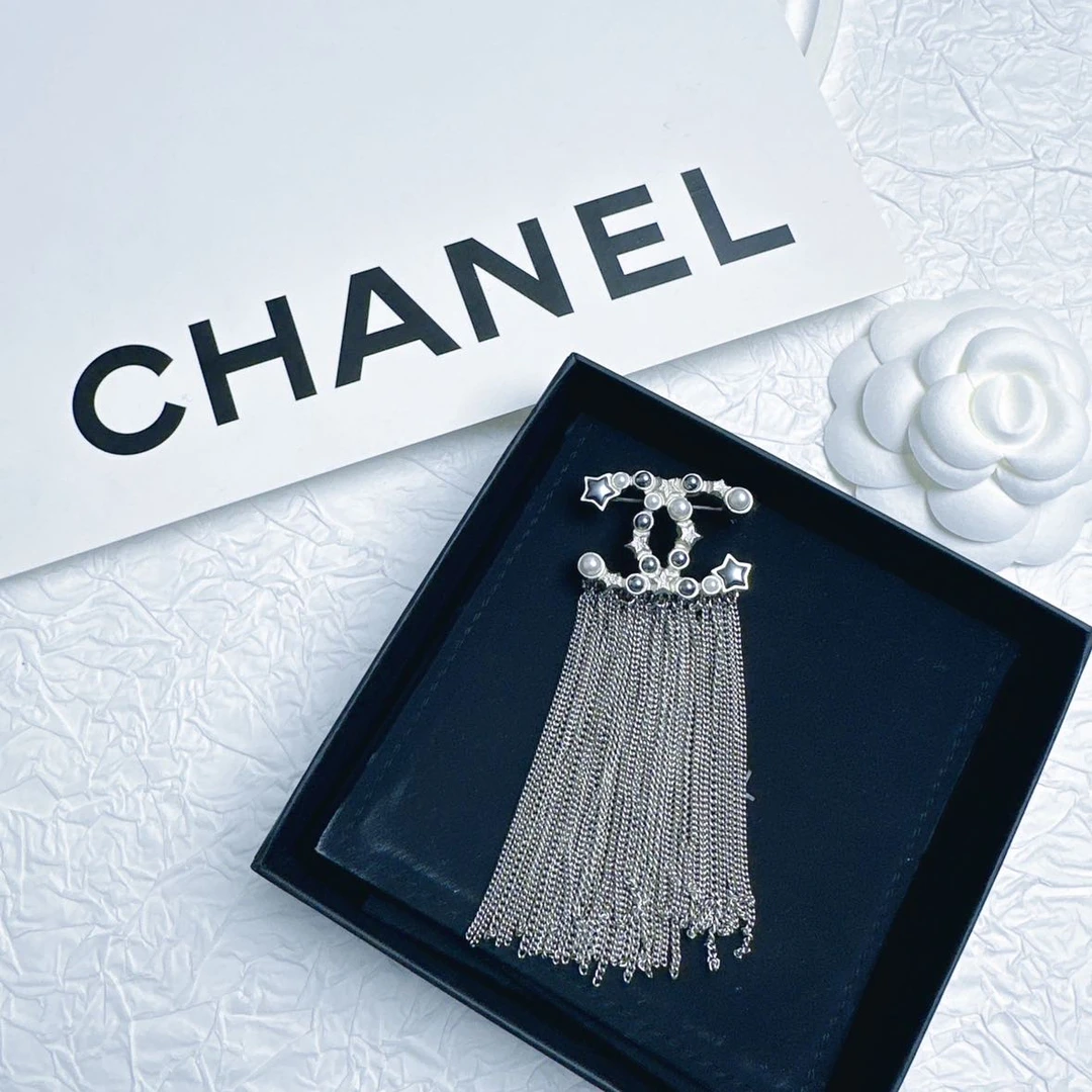 95新 Chanel/香奈儿 柚礼中古/香奈儿双c流苏胸针LZ412143