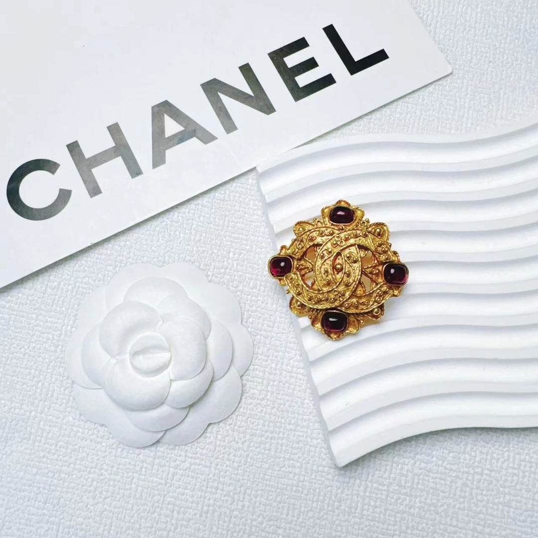 95新 Chanel/香奈儿 柚礼中古/香奈儿红琉璃葡萄藤胸针LZ406791