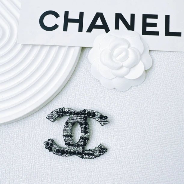 95新 Chanel/香奈儿 柚礼中古/香奈儿枪色双C胸针LZ502353