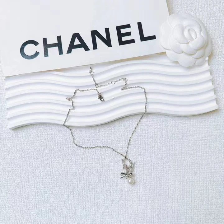 95新 DIOR/迪奥 柚礼中古/迪奥蝴蝶结珍珠项链LZ407843