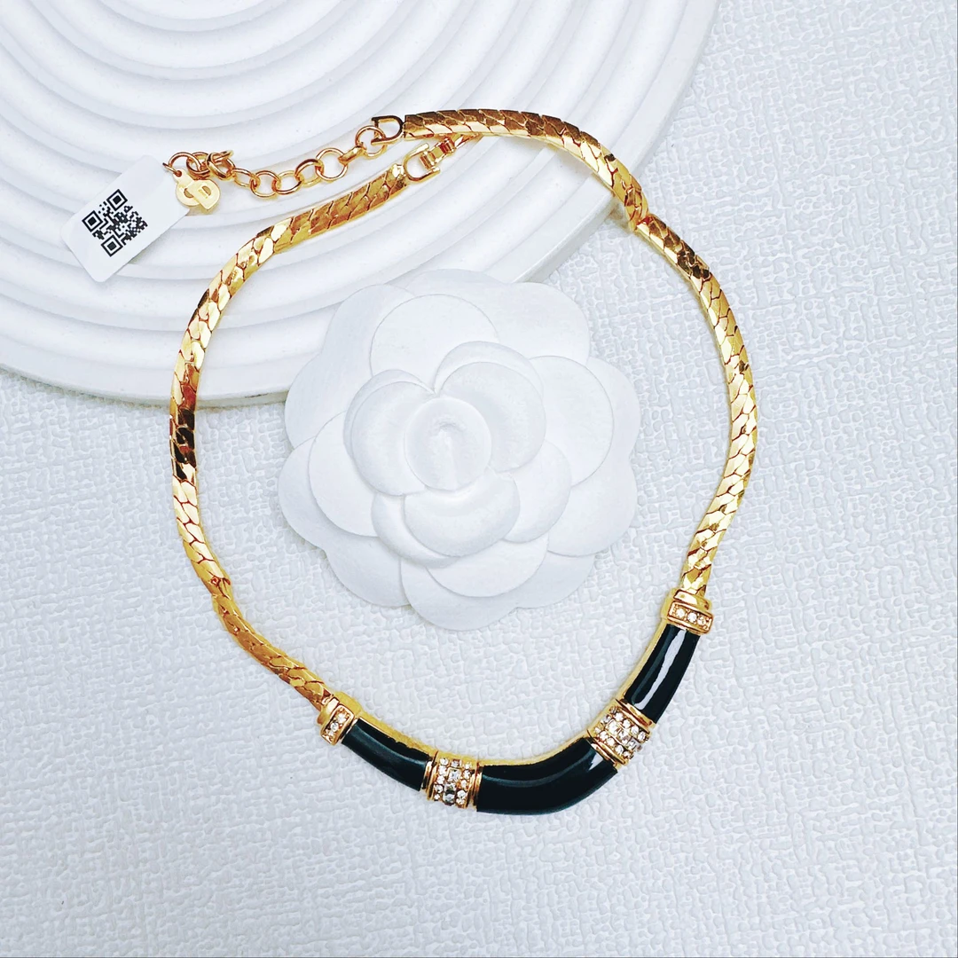 95新 DIOR/迪奥 柚礼中古/迪奥黑金项链LZ411101