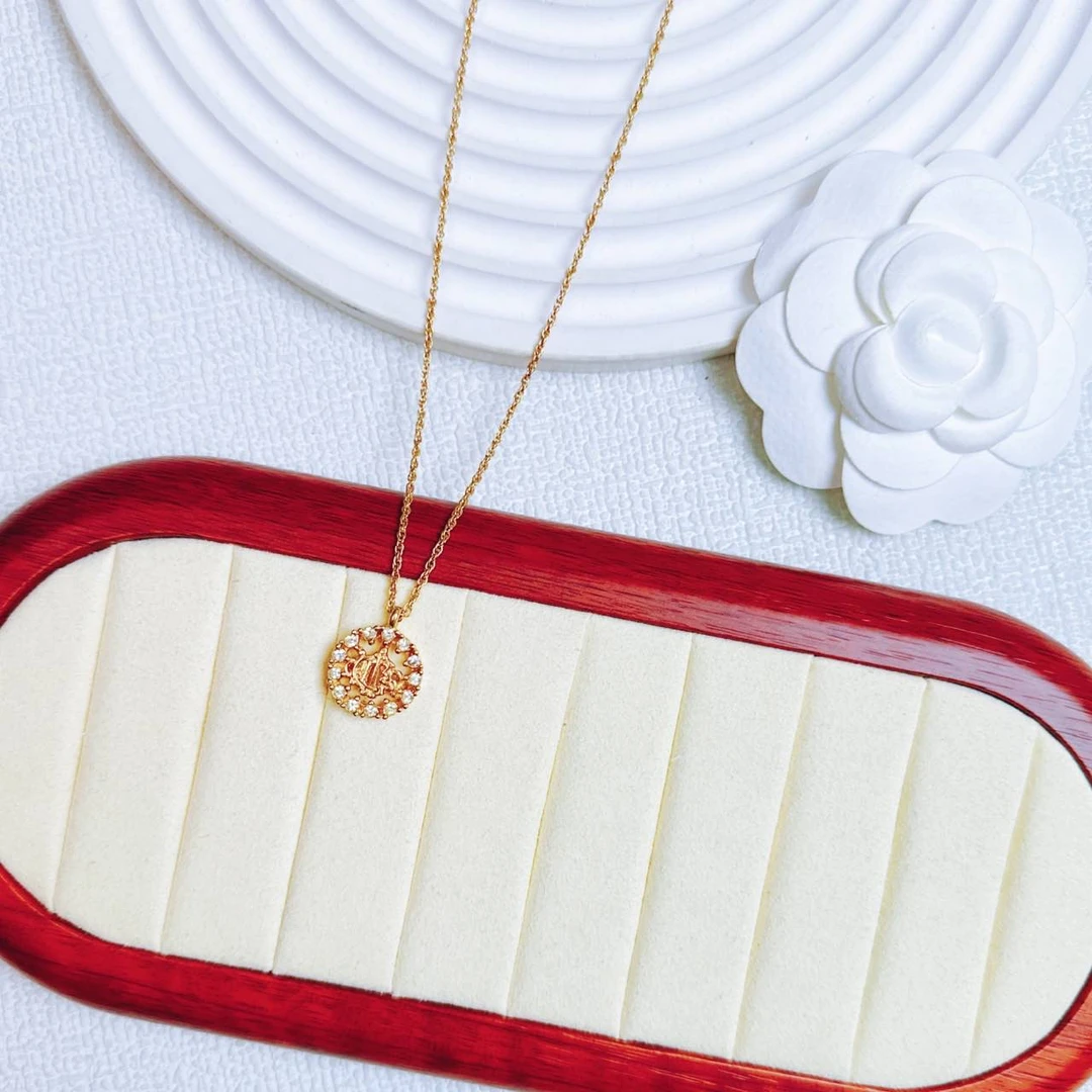 95新 DIOR/迪奥 柚礼中古/南瓜马车圆盘项链LA410006，LZ2309049