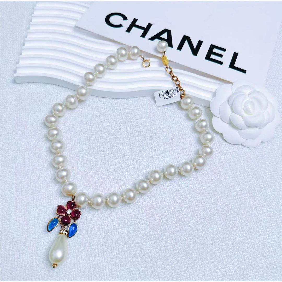 95新 Chanel/香奈儿 柚礼中古/香奈儿紫琉璃珍珠项链cg501107