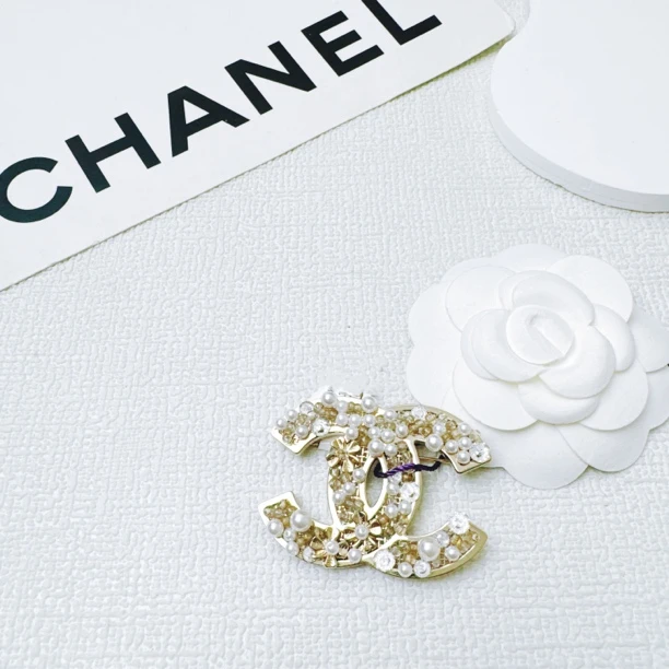 95新 Chanel/香奈儿 柚礼中古/香奈儿珍珠双C胸针NZ405118