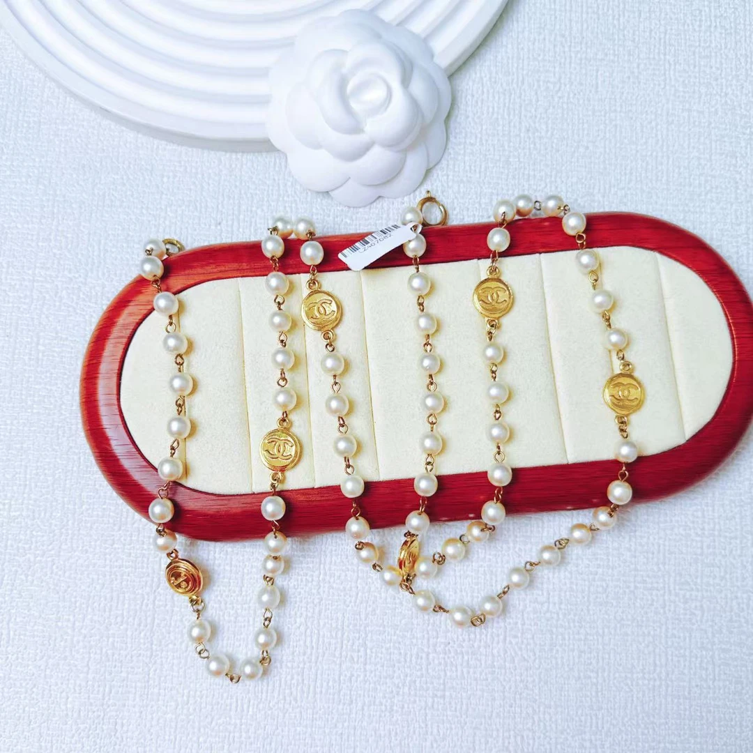 95新 Chanel/香奈儿 柚礼/香奈儿金币珍珠项链LZ407082,LZ407723