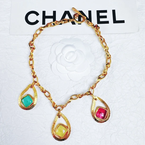 95新 Chanel/香奈儿 柚礼中古/香奈儿多色马卡龙项链cq408013