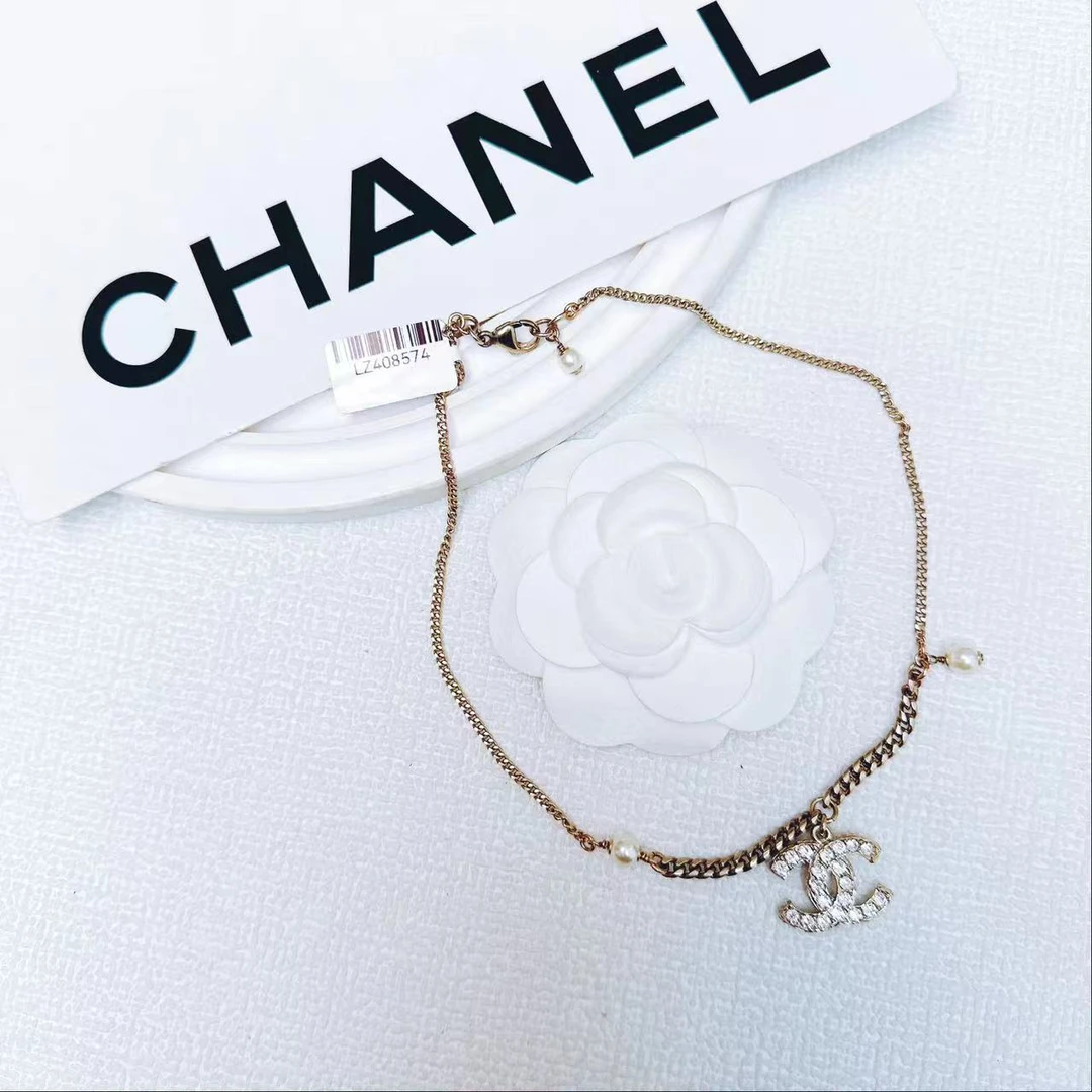 95新 Chanel/香奈儿 柚礼中古/香奈儿双C莱茵石项链LZ408574