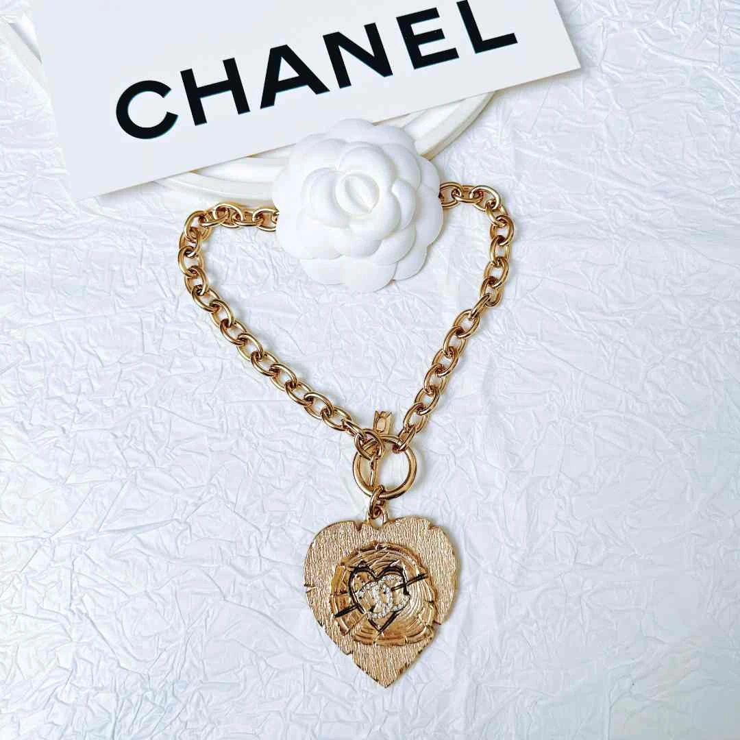 95新 Chanel/香奈儿 柚礼中古/香奈儿桃心一箭穿心项链NC411043