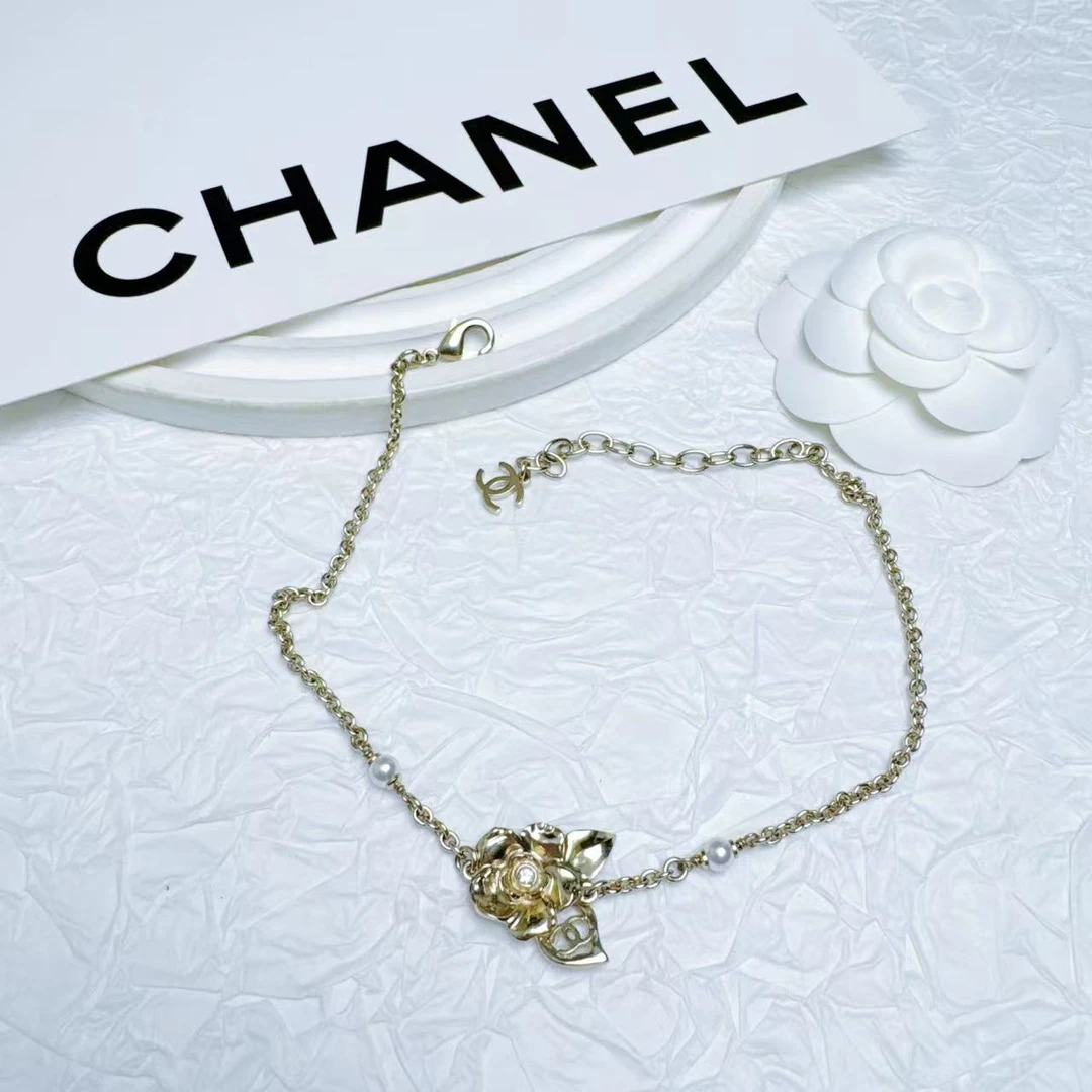 95新 Chanel/香奈儿 柚礼中古/香奈儿山茶花项链lz412002