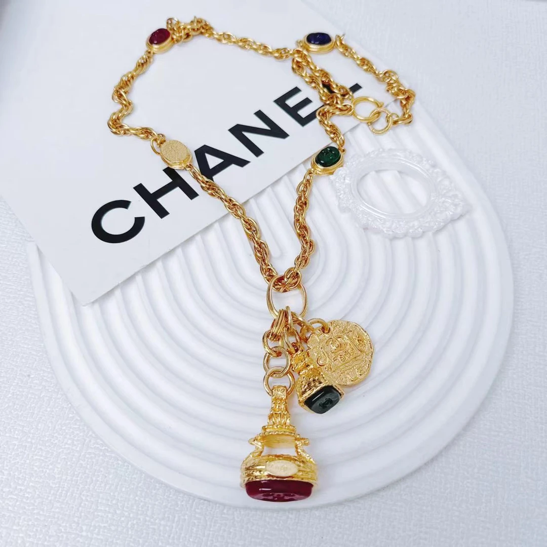 95新 Chanel/香奈儿 柚礼中古/香奈儿琉璃印章吊坠项链xp
