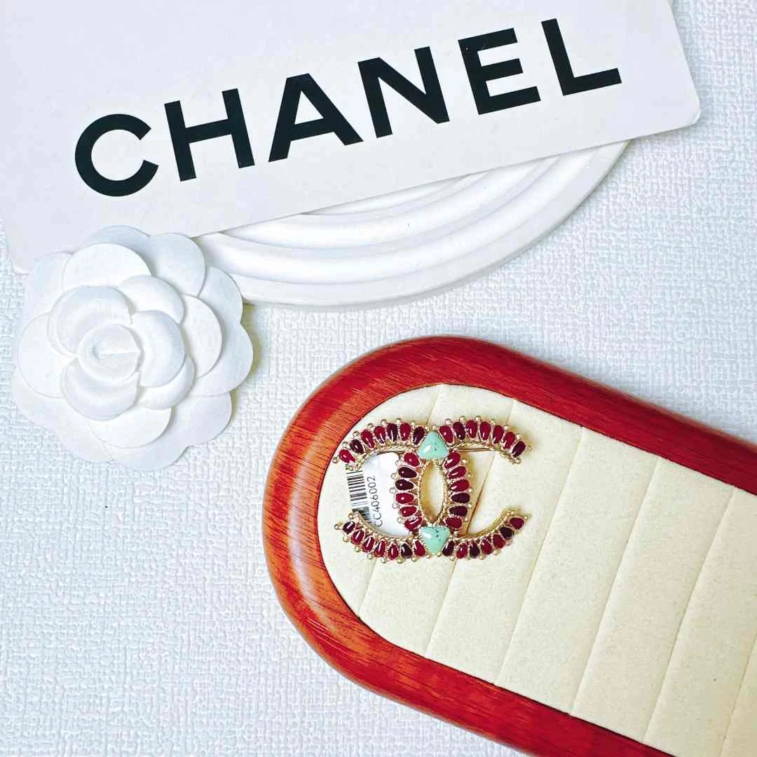 95新 Chanel/香奈儿 柚礼中古/香奈儿双C琉璃胸针CC406002