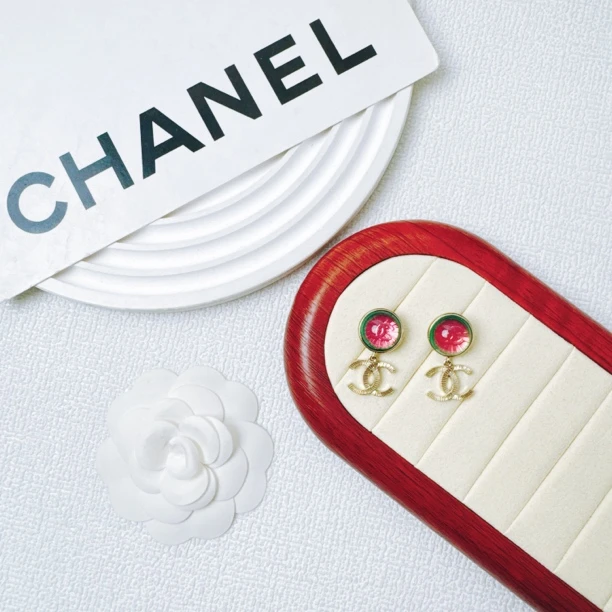 95新 Chanel/香奈儿 柚礼中古/猫眼琉璃耳夹NXP