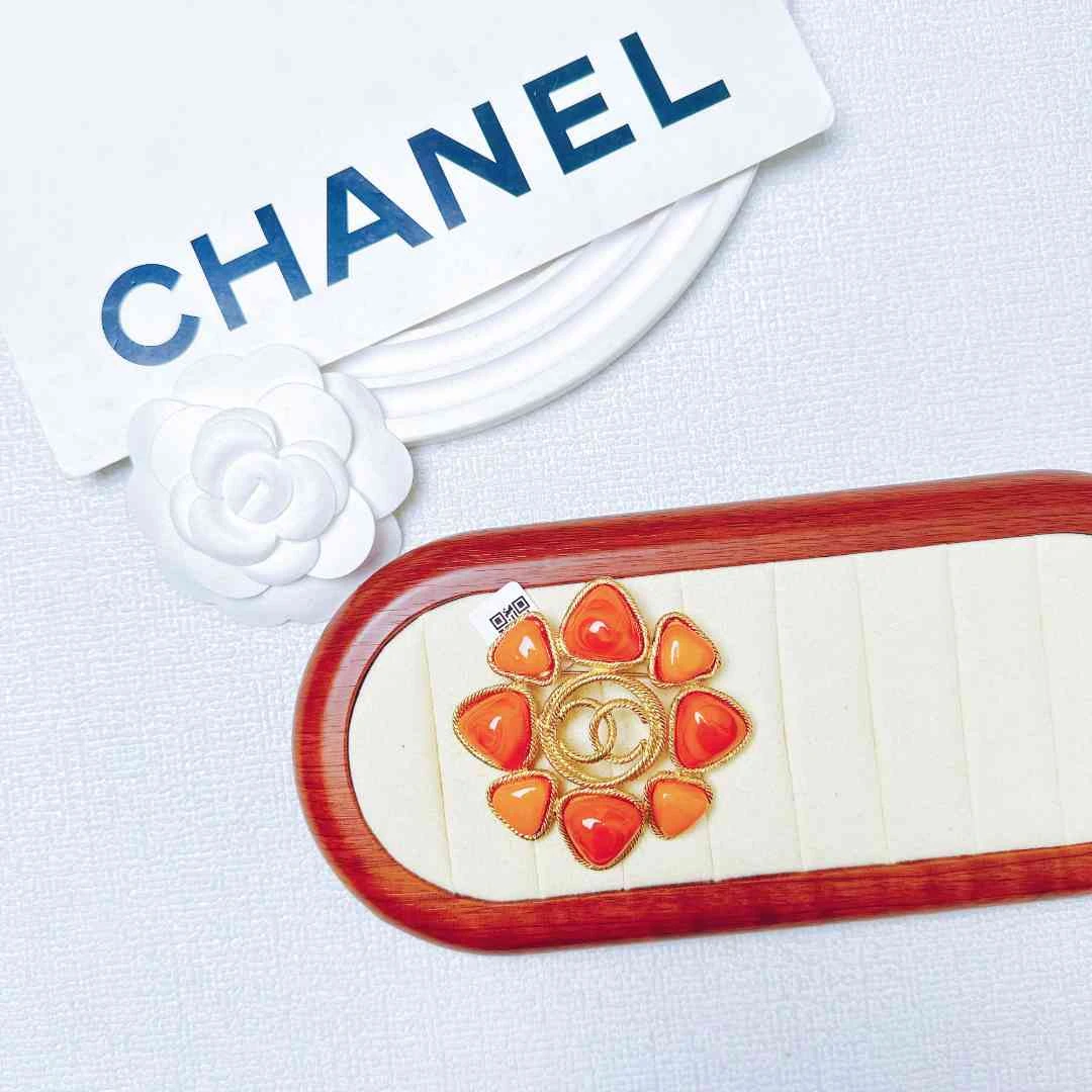 95新 Chanel/香奈儿 柚礼中古/香奈儿彩釉琉璃胸针LZ410957