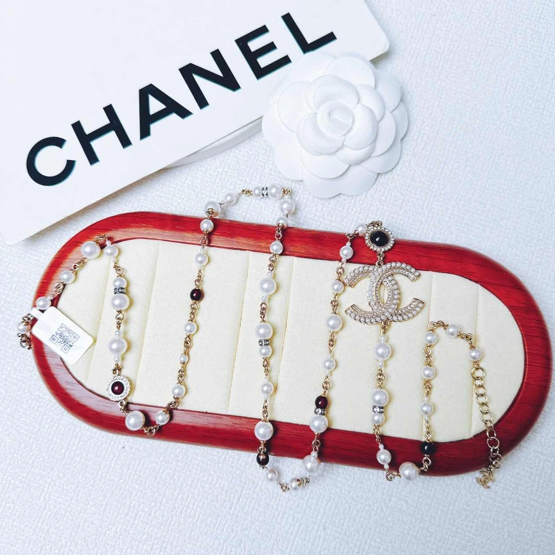 95新 Chanel/香奈儿 柚礼中古/香奈儿珍珠紫琉璃项链LZ411021