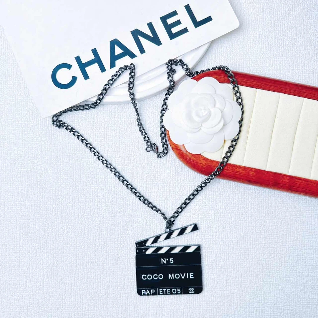 95新 Chanel/香奈儿 柚礼中古/香奈儿黑色电影牌项链LE409030