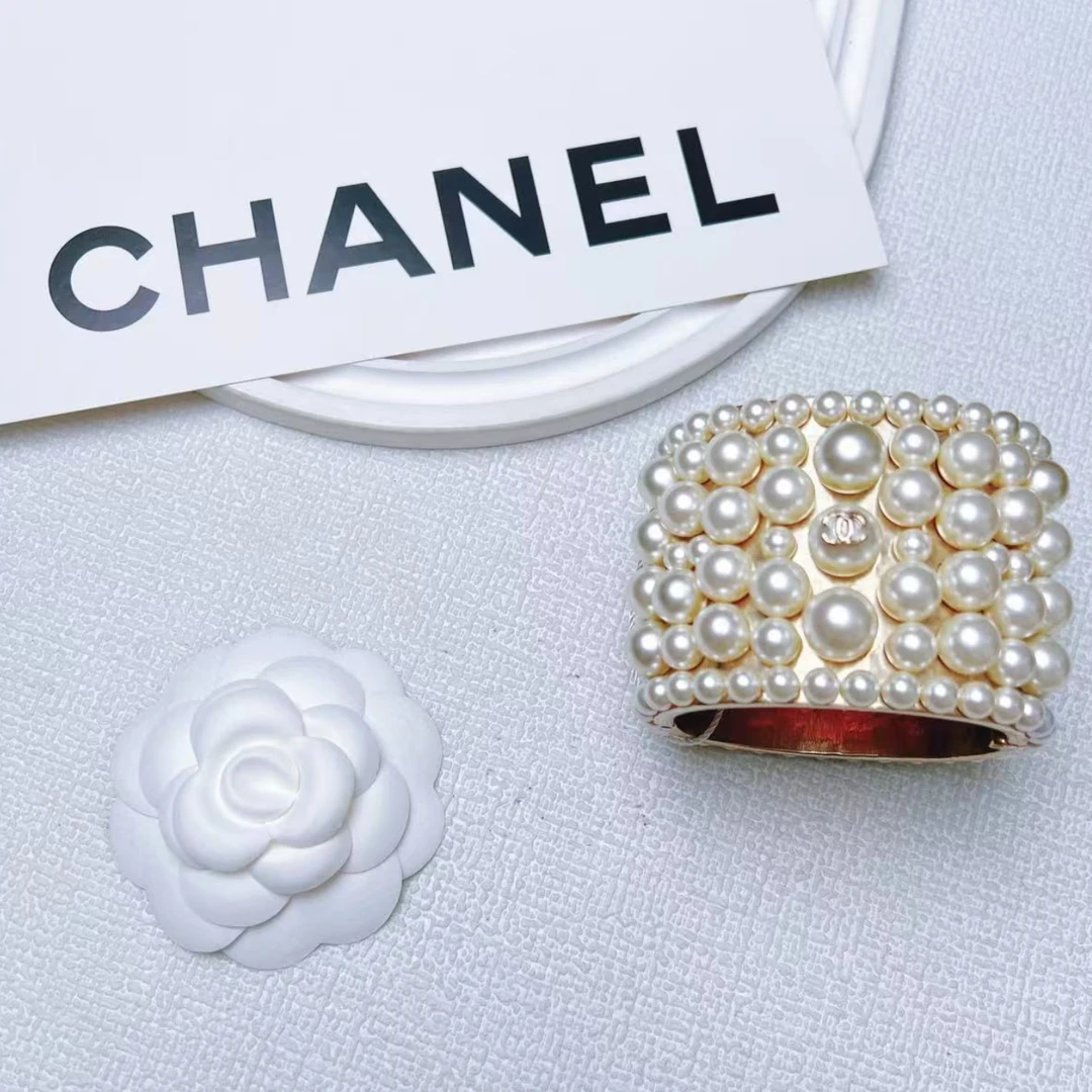 95新 Chanel/香奈儿 柚礼中古/香奈儿宽版珍珠手镯LZ411653