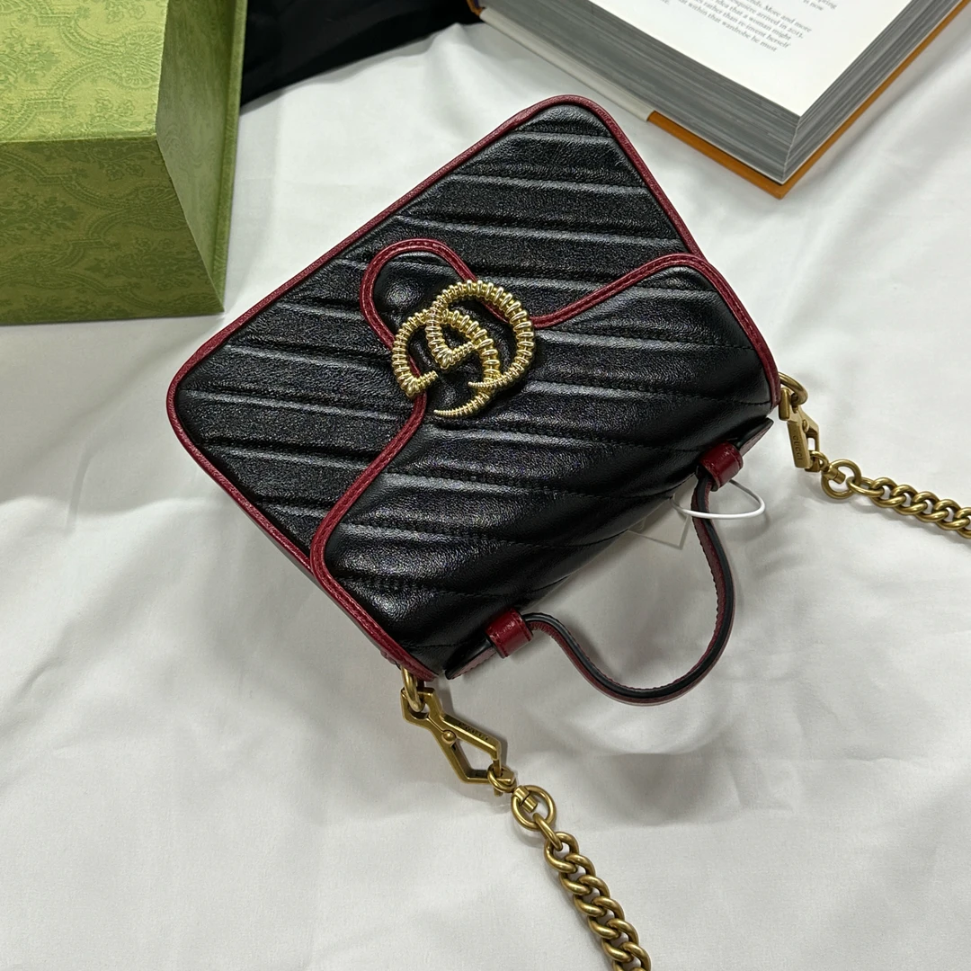 95新 GUCCI/古驰 黑红拼色marmont/H0008709