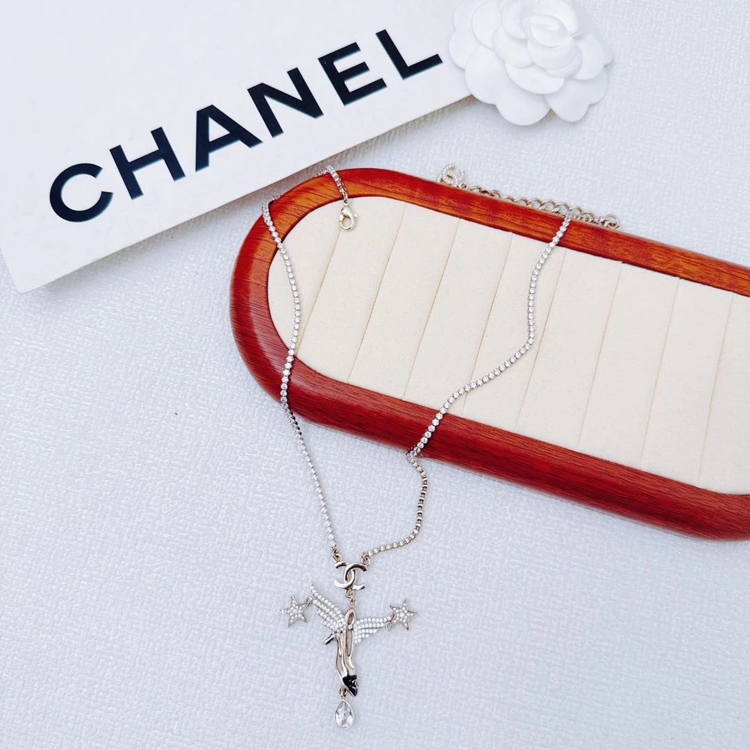 95新 Chanel/香奈儿 柚礼中古/香奈儿天使高跟鞋项链lz410410