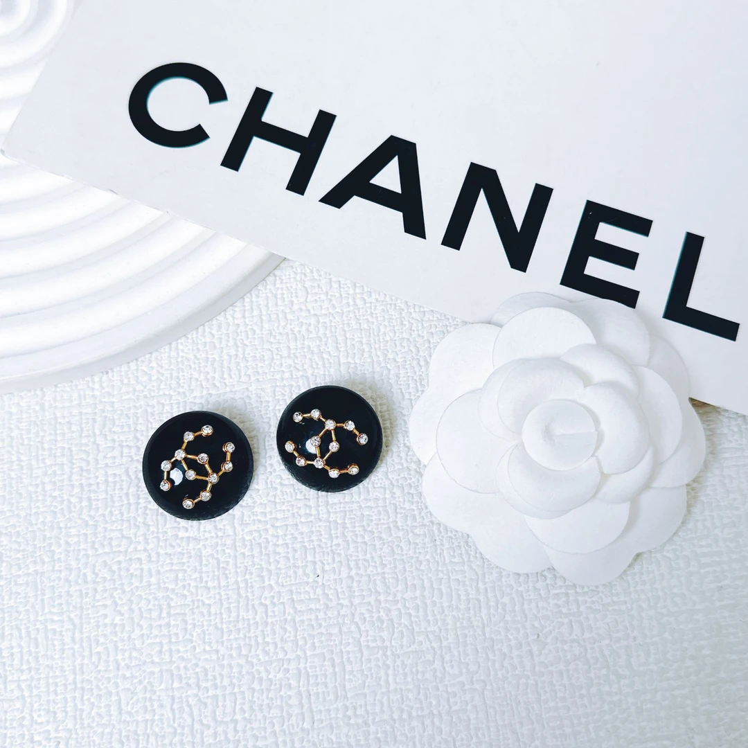 95新 Chanel/香奈儿 柚礼中古/黑色芭比耳夹lz410786