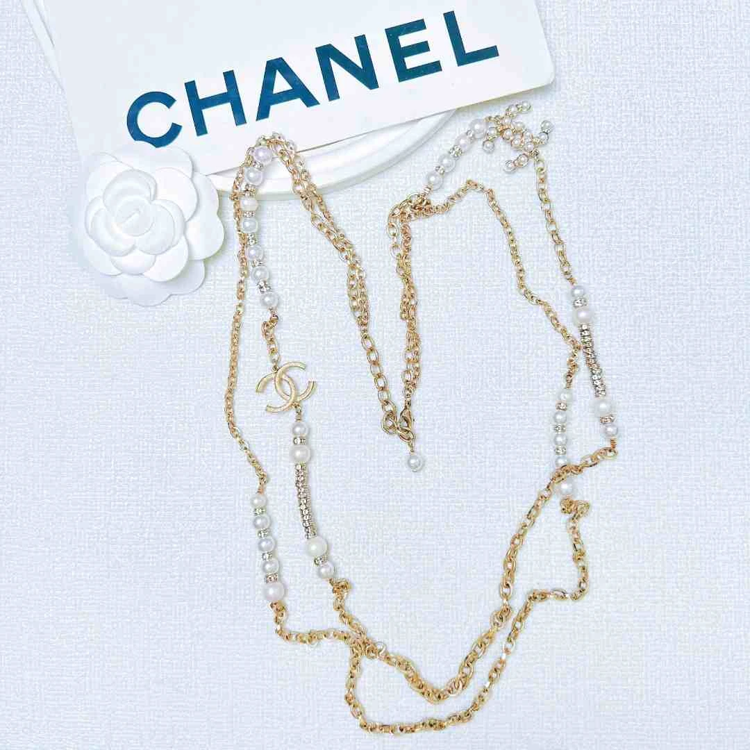 95新 Chanel/香奈儿 柚礼中古/香奈儿珍珠双C双层项链lz411474