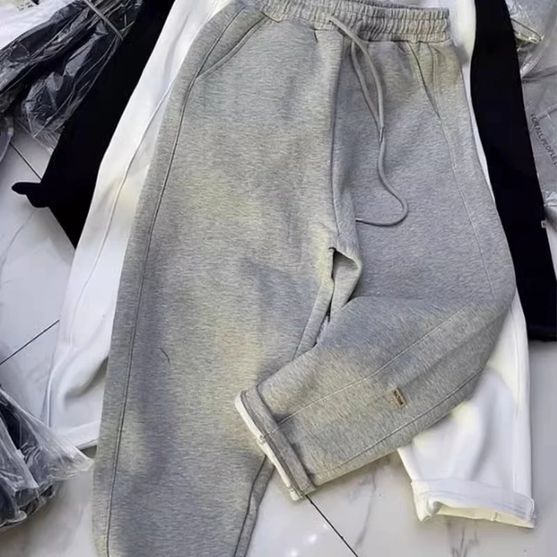 胖mm巨显瘦裤子慵懒风2024年秋季新款大码高腰宽松休闲九分卫裤女
