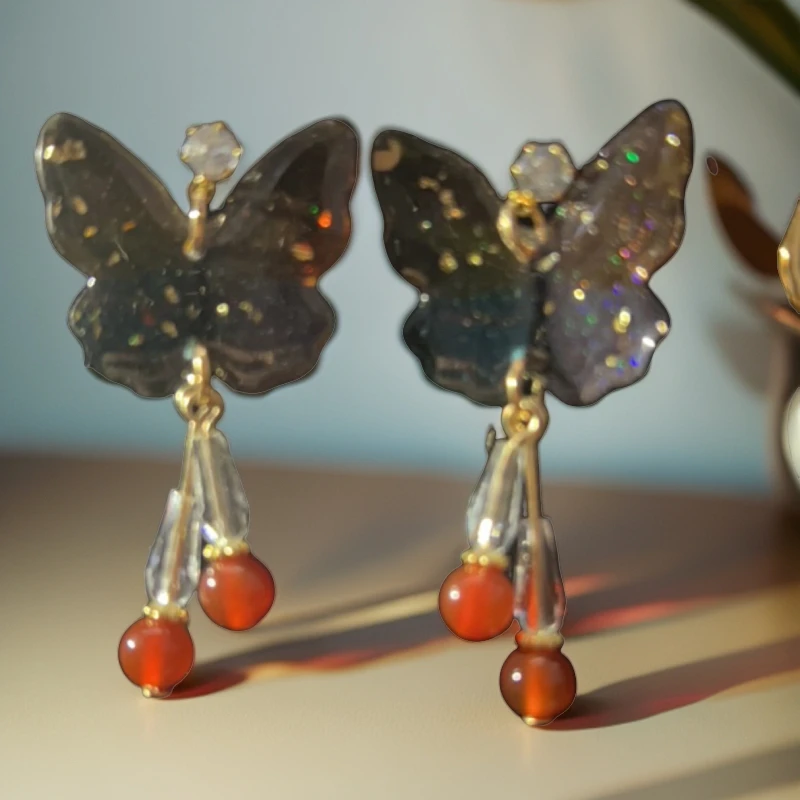 铜合金珐琅耳饰 2024年新款甜美少女小众设计ins耳饰耳钉