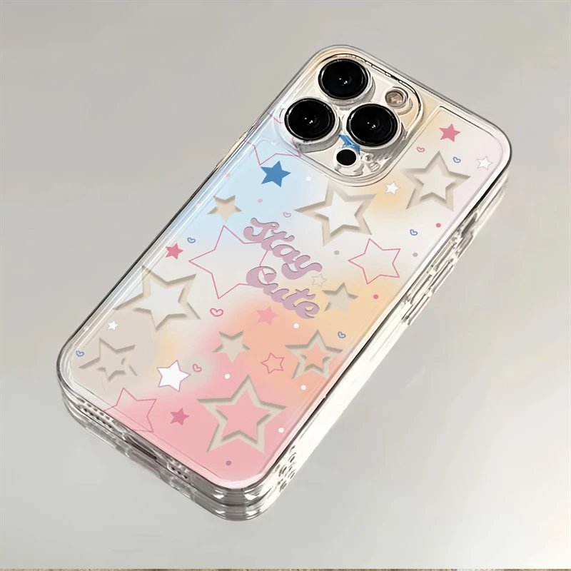 渐变星星iPhone15/14手机壳13龙年精孔中国风潮苹果13/12/11软壳