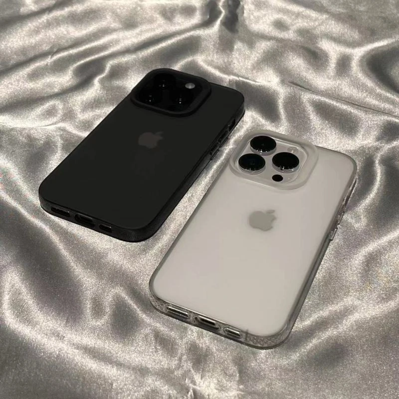 简约肤感磨砂透明适用苹果15手机壳iphone14promax防摔12/11软壳x