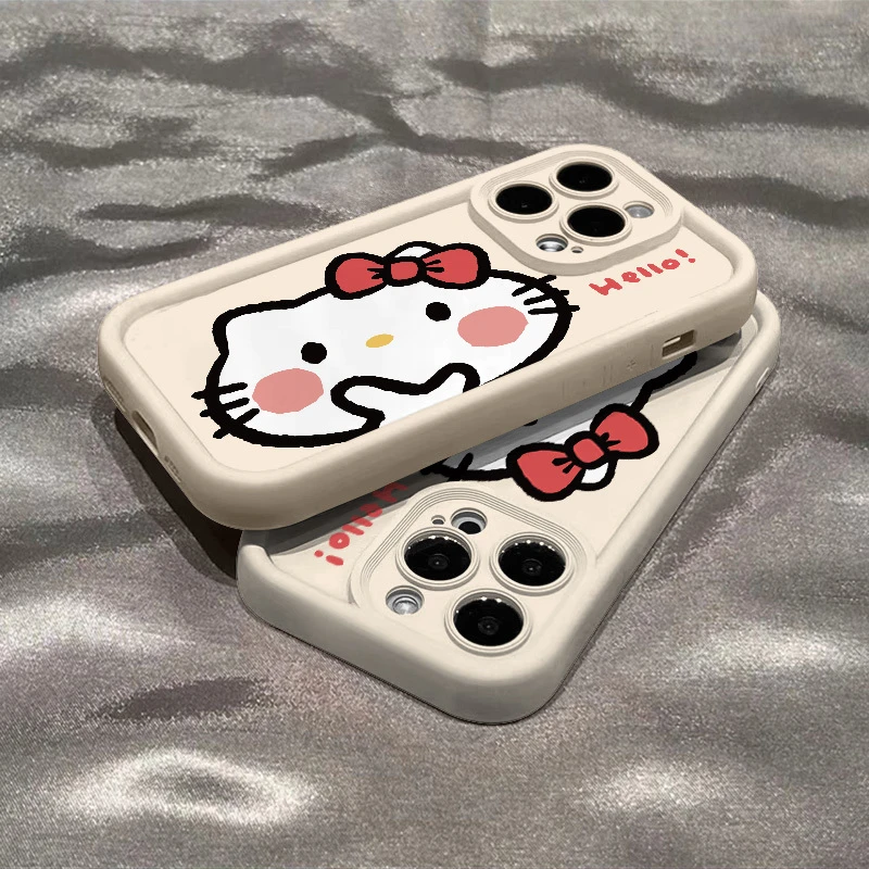 对钩凯蒂猫LY苹果15/14/13肤感软胶软壳磨砂简约个性11/xs/xr/12