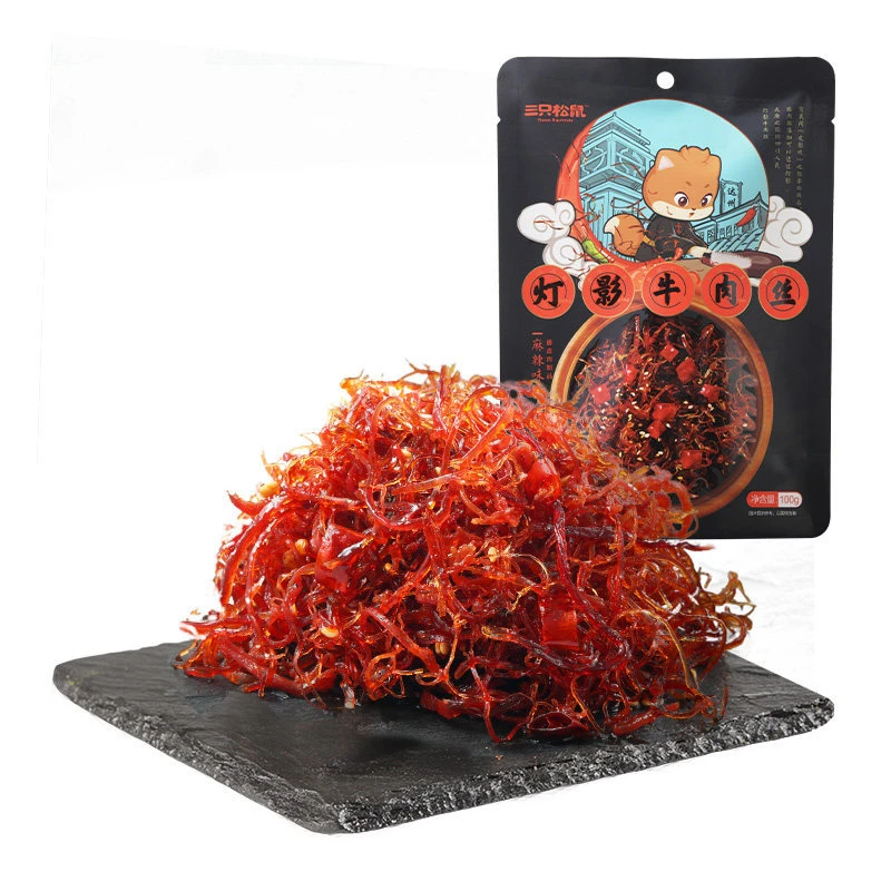 三只松鼠麻辣味灯影牛肉丝袋装川辣蜀香牛肉丝熟食肉食解馋牛肉丝