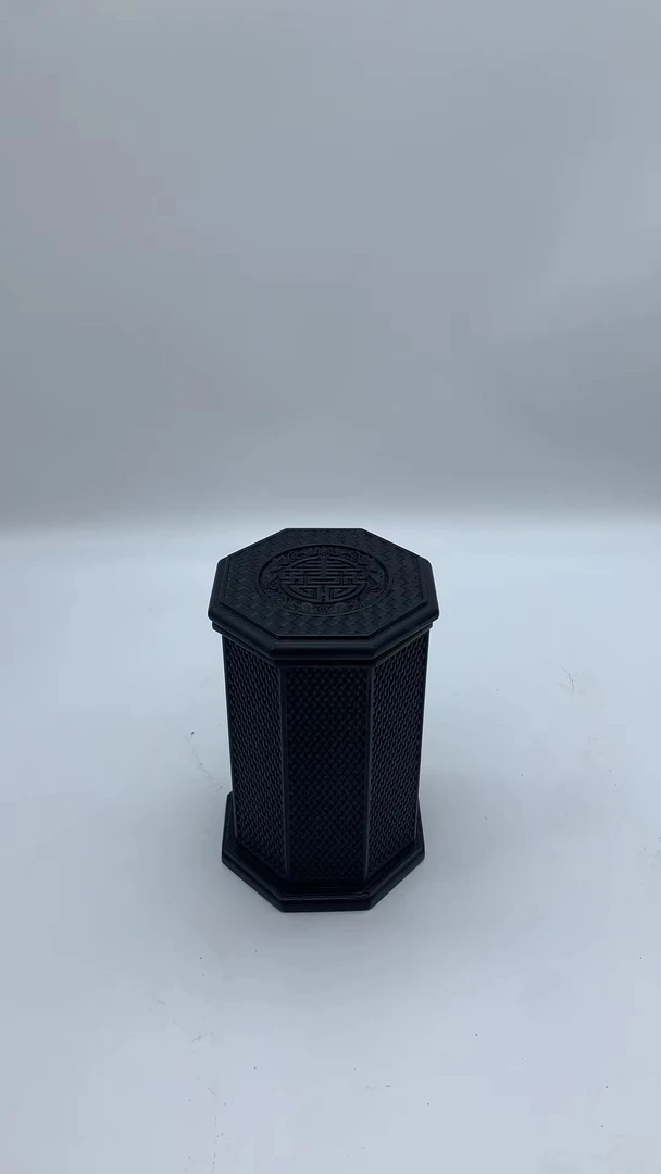 746 ZGT藤编雕刻八角茶叶罐（库存微瑕）