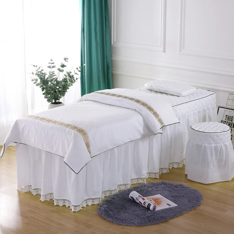 美容床罩四件套美容院专用床套美体推拿床罩床单简约欧式