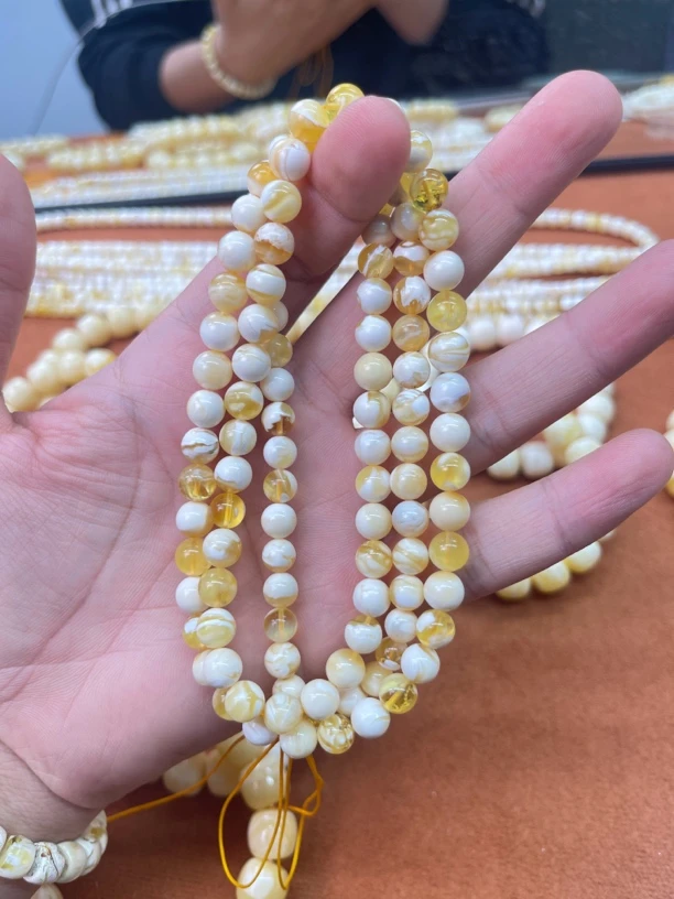 金瓷白圆珠108链