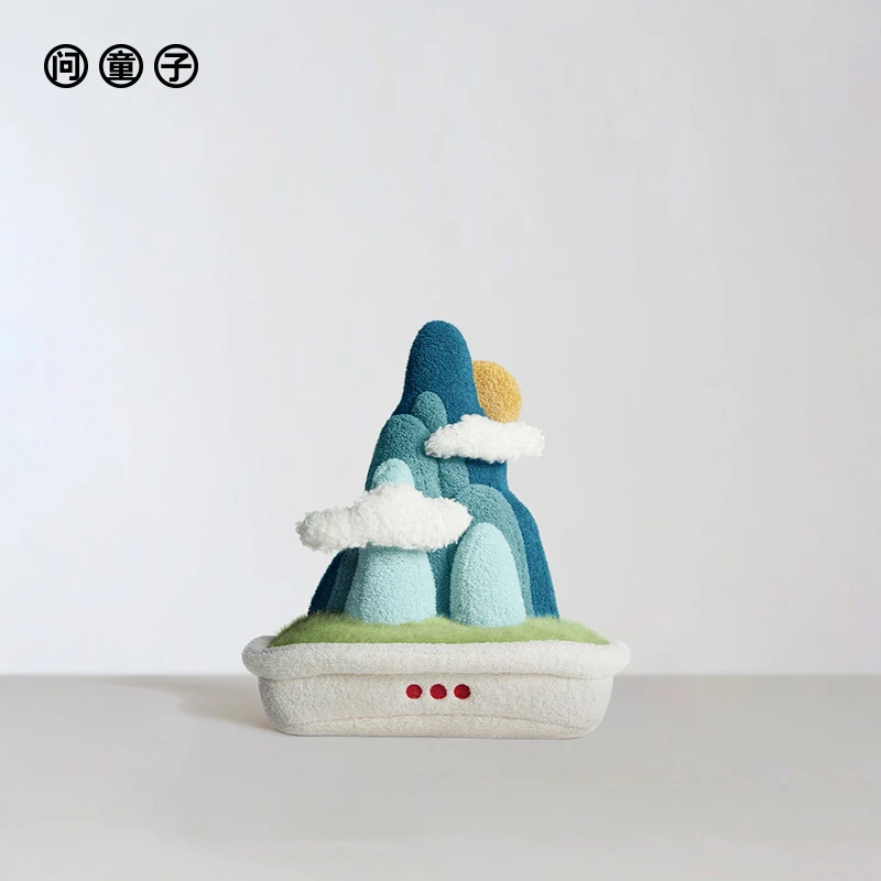 【新品】问童子 盆景系列 山/小 毛绒山石高端设计创意装饰布置