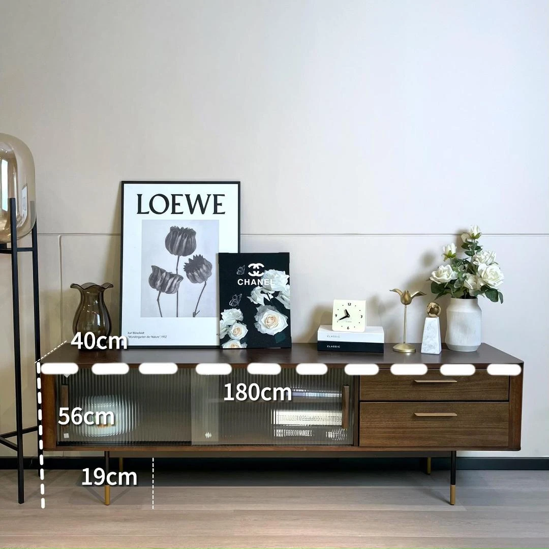 【鹅掌楸】美式复古茶几组合实木电视柜180*40*56cm