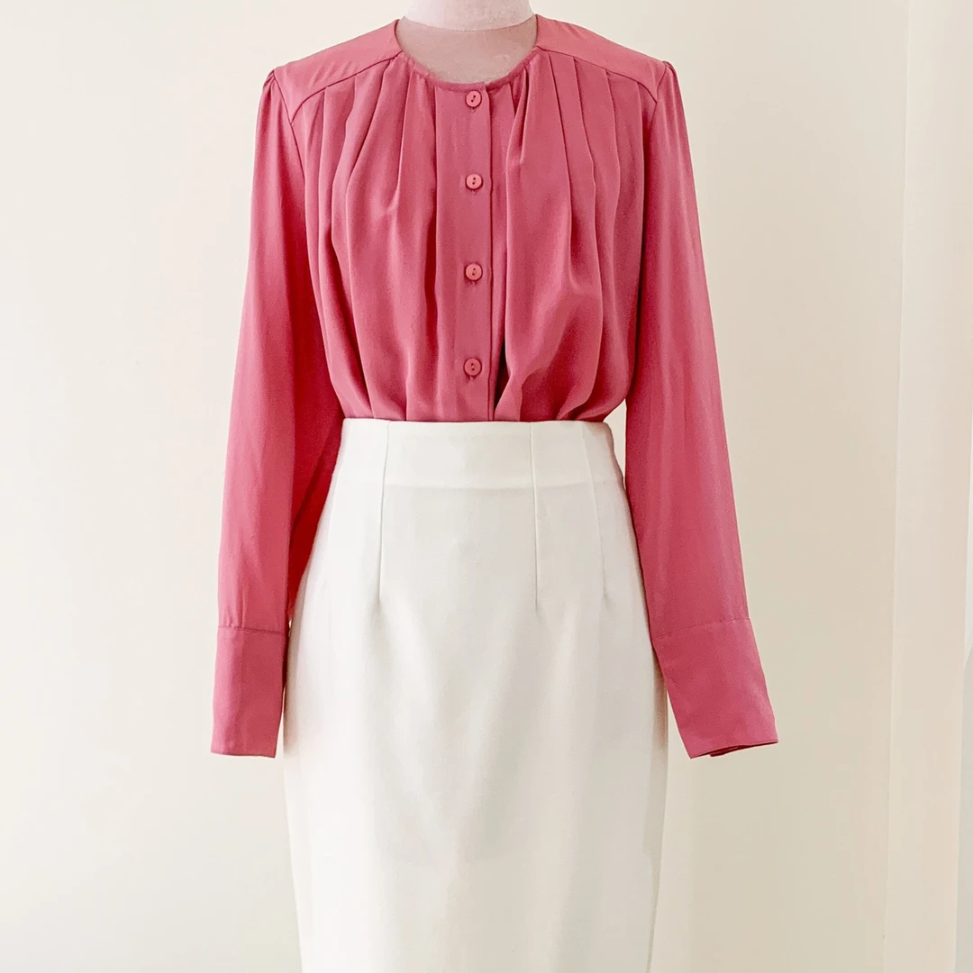 YIWEN STUDIO设计师原创真丝立裁休闲通勤衬衫上衣宽松设计百搭