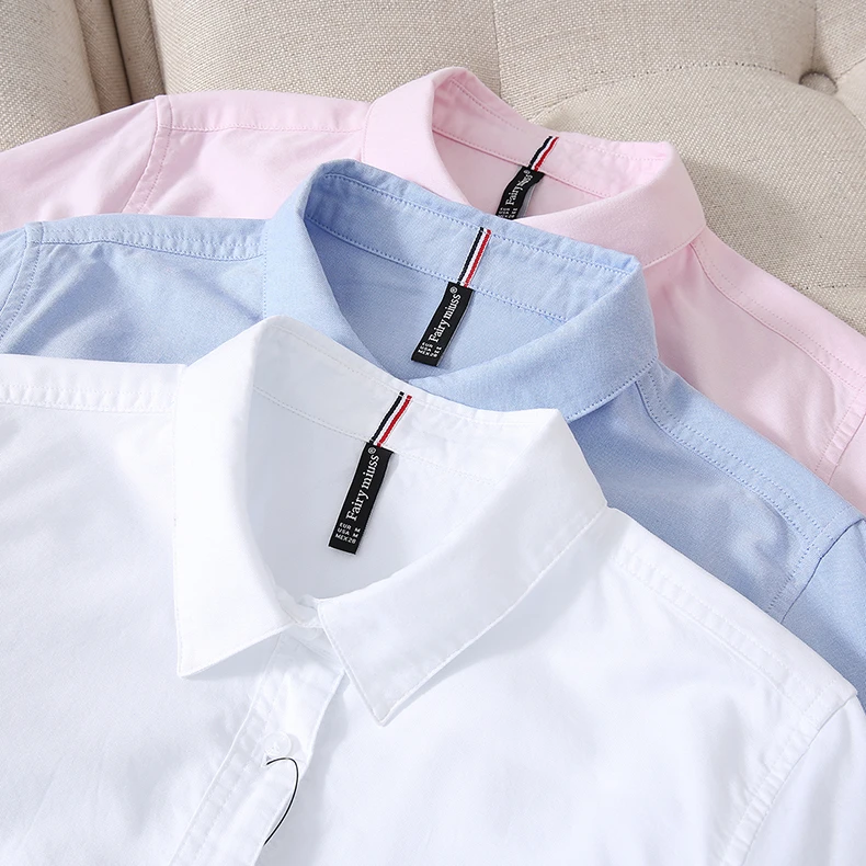 织带款衬衫女时尚工装风小特点百搭白色休闲纯色商务春秋长袖