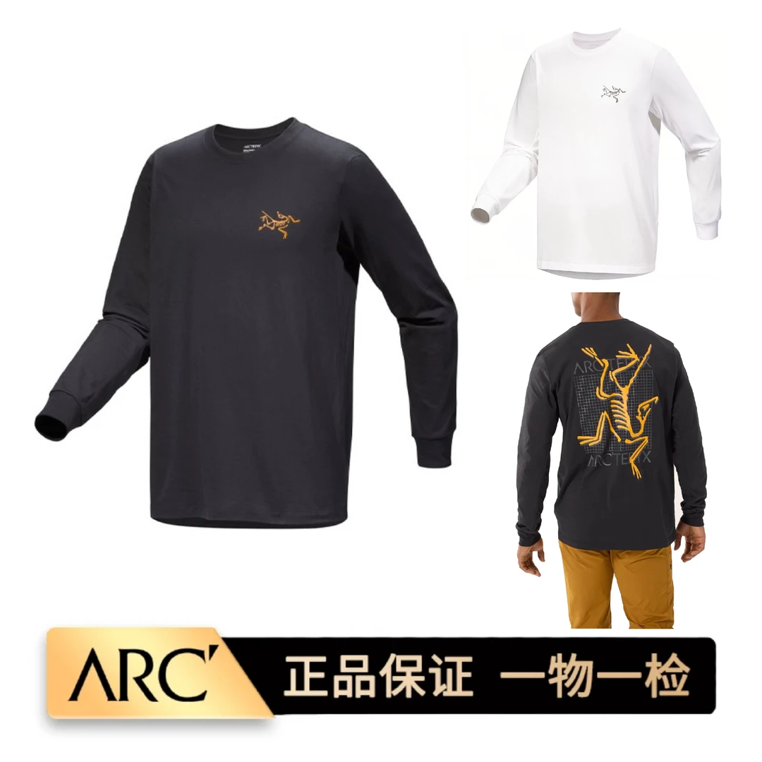 Multi Bird Logo Ls 字母Logo图案美式复古印花圆领长袖T恤7746