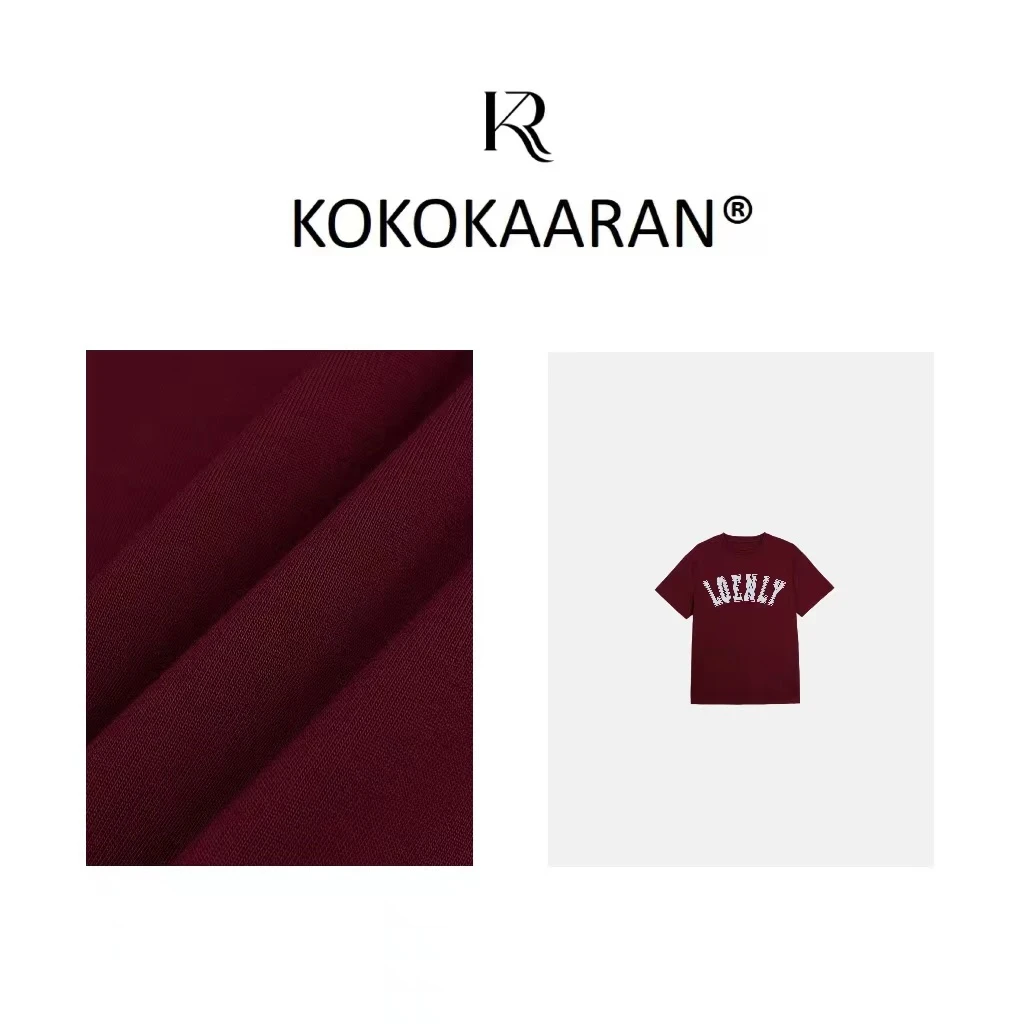 kokokaaran/可可咔伦 100%棉字母设计短袖T恤简约印花上衣SH24391