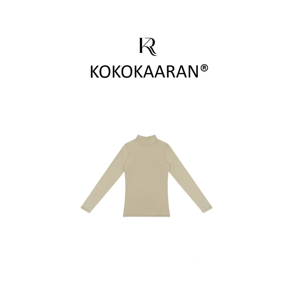 kokokaaran/可可咔伦 简约纯色长袖打底衫休闲圆领T恤SH241027